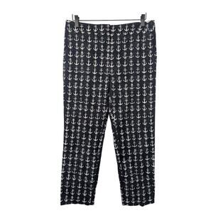 MaxMara Anchor Print High Rise Straight Leg Pant